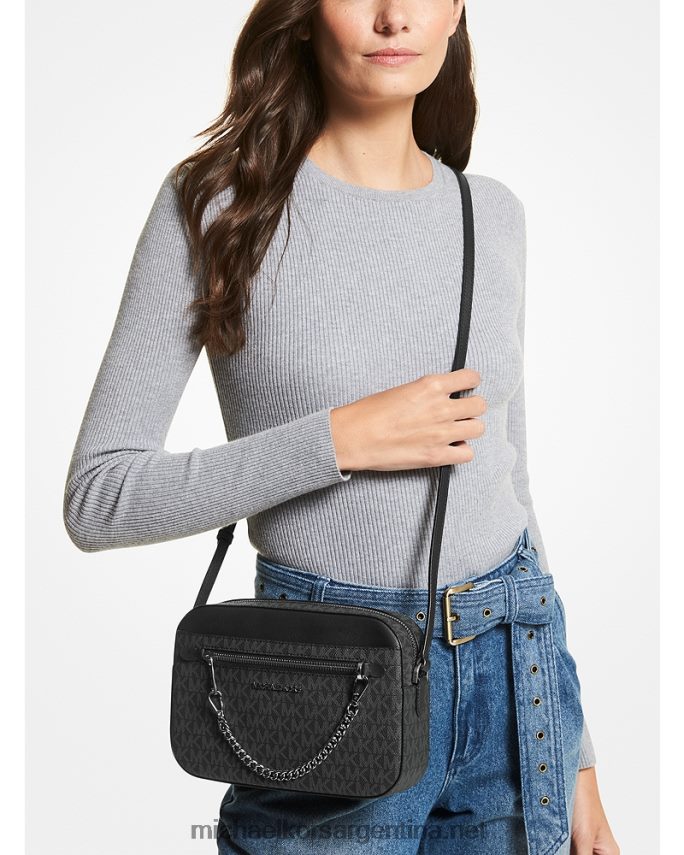 mujer negro bolsa crossbody Jet Set grande con logo Michael Kors T46HB01007