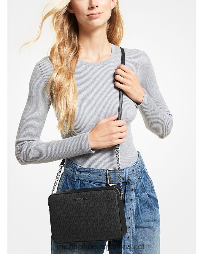 mujer negro bolsa crossbody Jet Set grande con logo Michael Kors T46HB0825