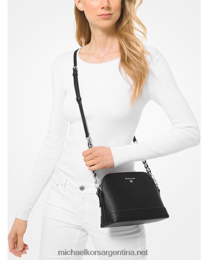 mujer negro bolsa crossbody cúpula grande de piel saffiano Michael Kors T46HB01013