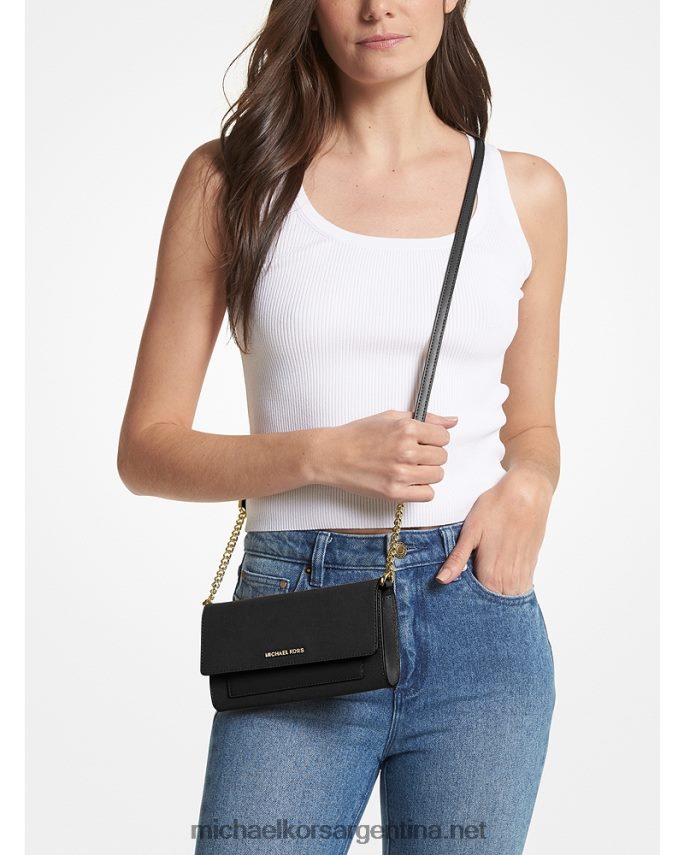 mujer negro bolsa crossbody convertible 2 en 1 jet set mediana de piel saffiano Michael Kors T46HB0732