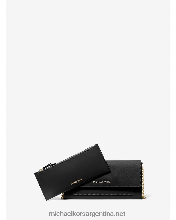 mujer negro bolsa crossbody convertible 2 en 1 jet set mediana de piel saffiano Michael Kors T46HB0732