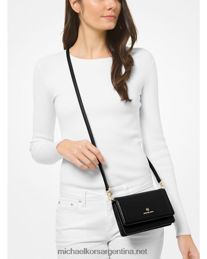 mujer negro bolsa crossbody convertible pequeña jet set de piel granulada Michael Kors T46HB01018