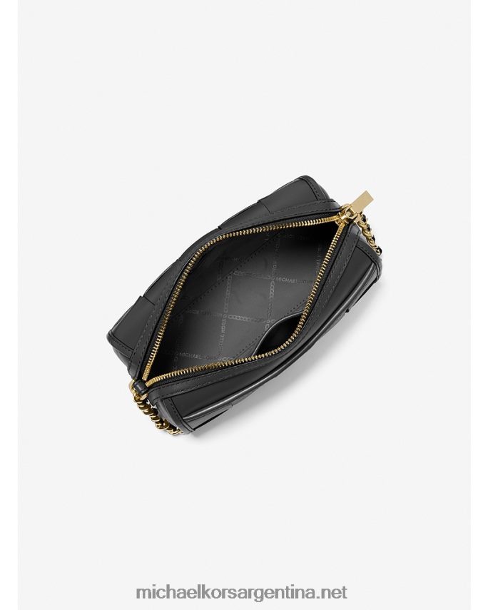 mujer negro bolsa crossbody jet set pequeña de piel entretejida Michael Kors T46HB0885