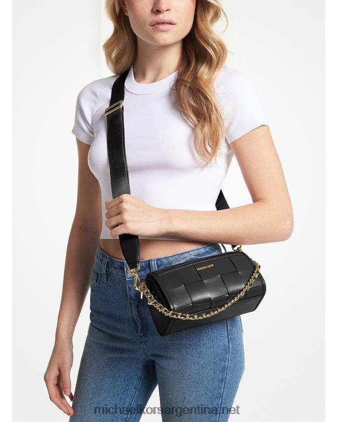 mujer negro bolsa crossbody jet set pequeña de piel entretejida Michael Kors T46HB0885
