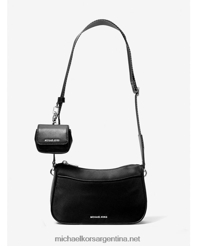 mujer negro bolso bandolera mediano jet set de gabardina de nailon con funda para apple airpods pro Michael Kors T46HB0729