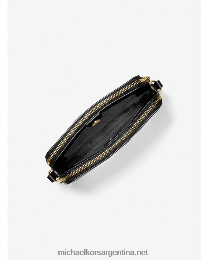 mujer negro bolso cámara jet set pequeño de piel granulada con cremallera doble Michael Kors T46HB0744
