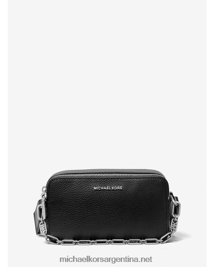 mujer negro bolso cámara jet set pequeño de piel granulada con cremallera doble Michael Kors T46HB0746