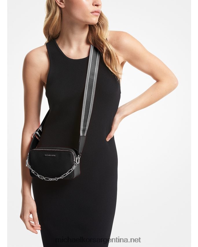 mujer negro bolso cámara jet set pequeño de piel granulada con cremallera doble Michael Kors T46HB0746