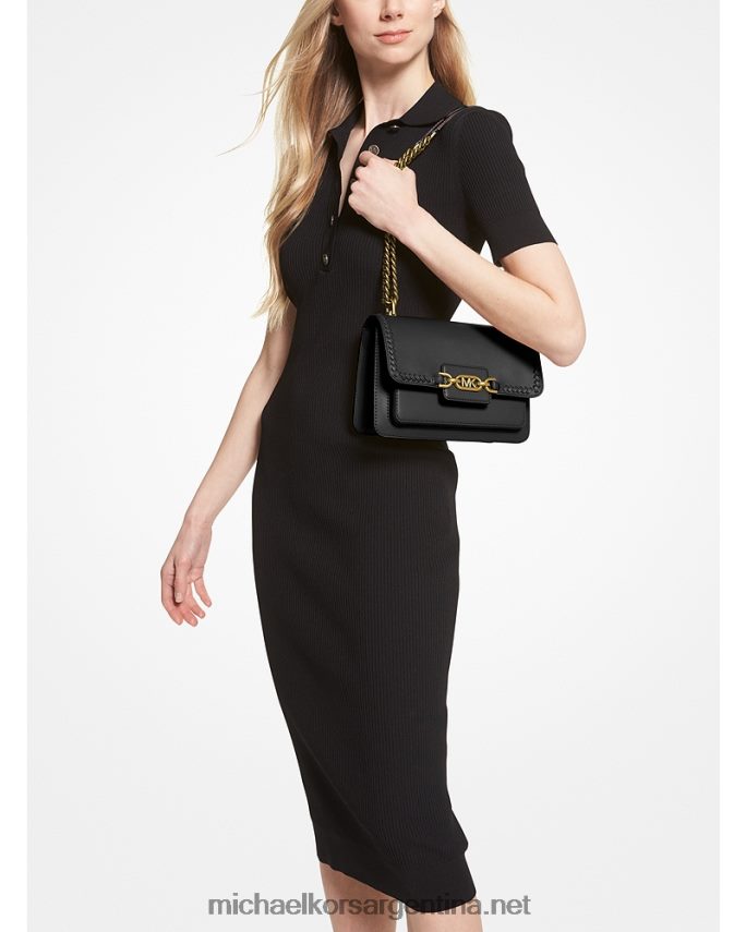 mujer negro bolso de hombro grande de piel jaspeada Michael Kors T46HB0893