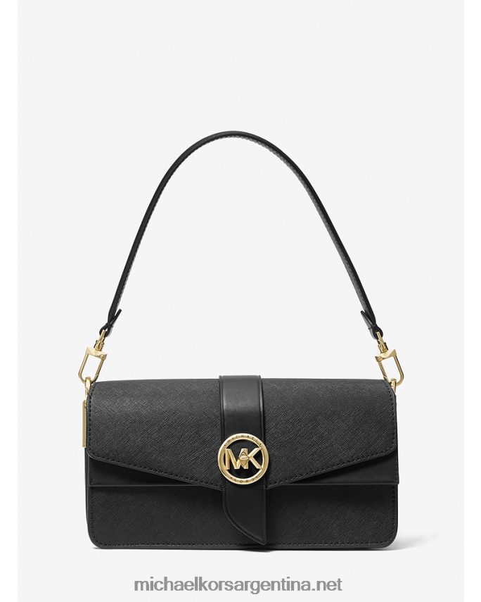 mujer negro bolso de hombro greenwich mediano de piel saffiano Michael Kors T46HB0927