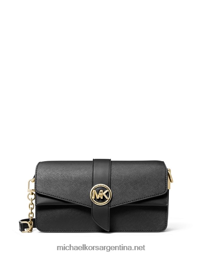 mujer negro bolso de hombro greenwich mediano de piel saffiano Michael Kors T46HB0927