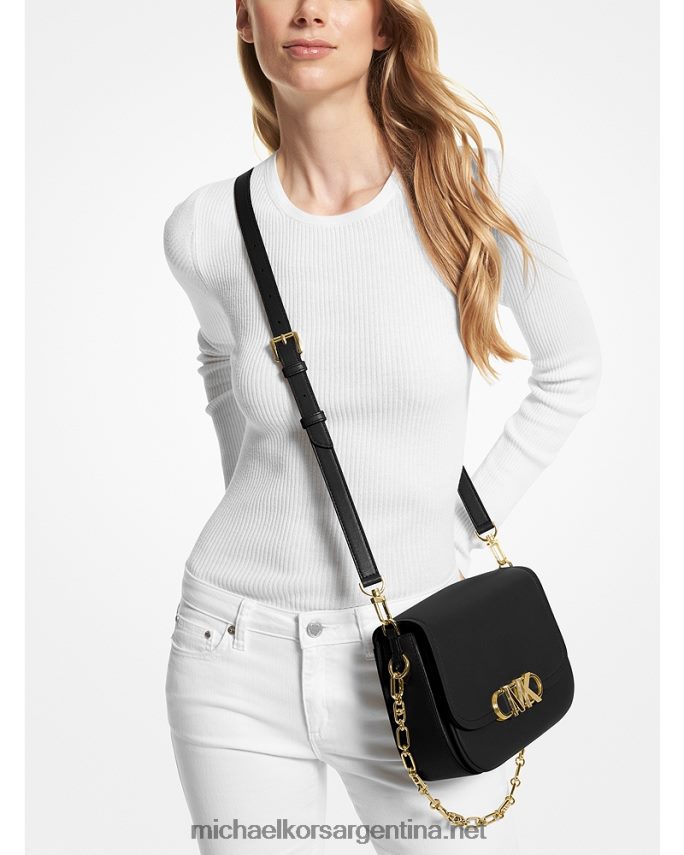 mujer negro bolso messenger parker mediano de piel Michael Kors T46HB0707