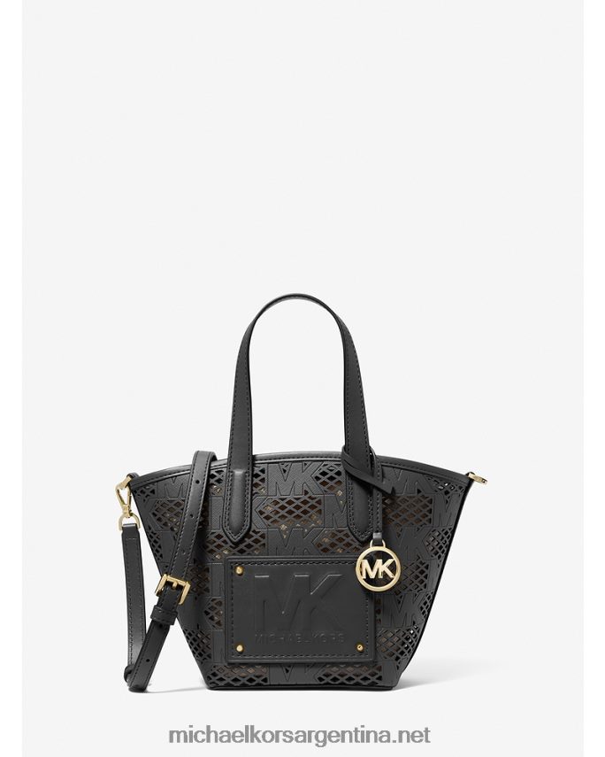mujer negro bolso tote kimber pequeño 2 en 1 de piel sintética grabada y perforada Michael Kors T46HB0871