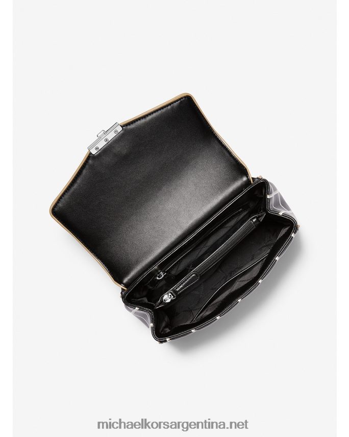 mujer negro/camello bolso de hombro soho grande de piel sintética acolchada con ribete en contraste Michael Kors T46HB0827