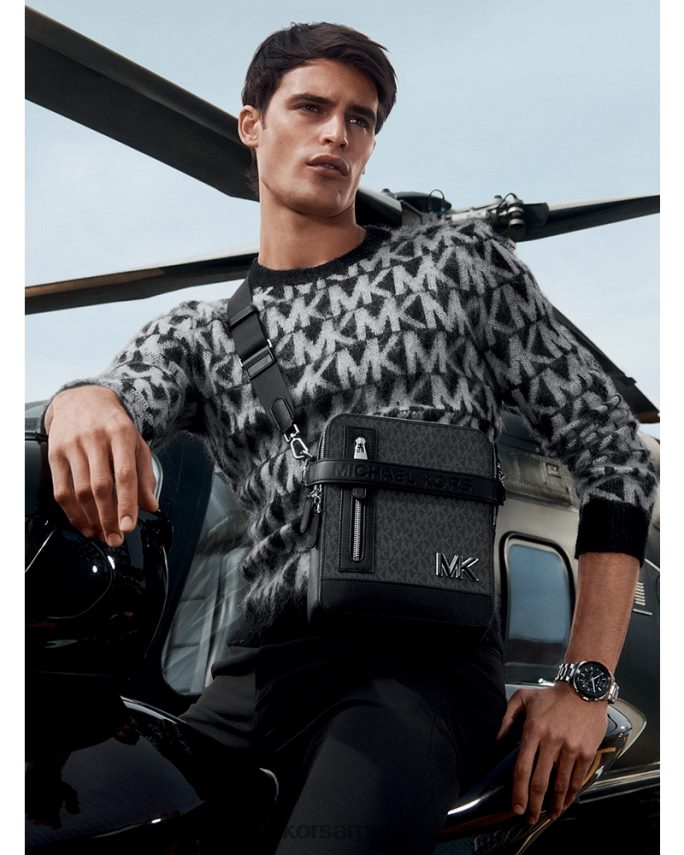 mujer negro riñonera con logo de Hudson Michael Kors T46HB0840