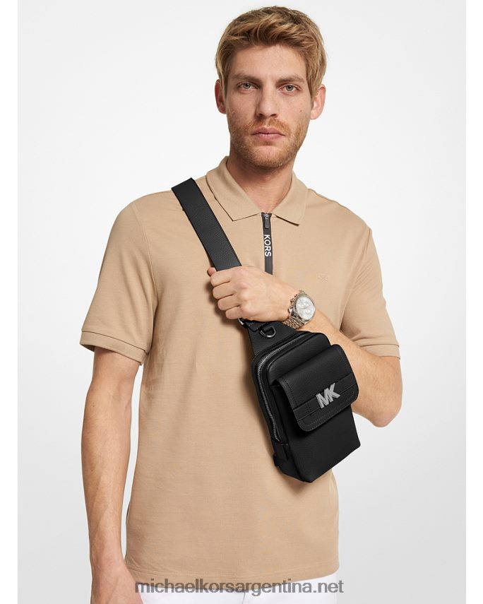 mujer negro riñonera hudson de piel granulada Michael Kors T46HB0800