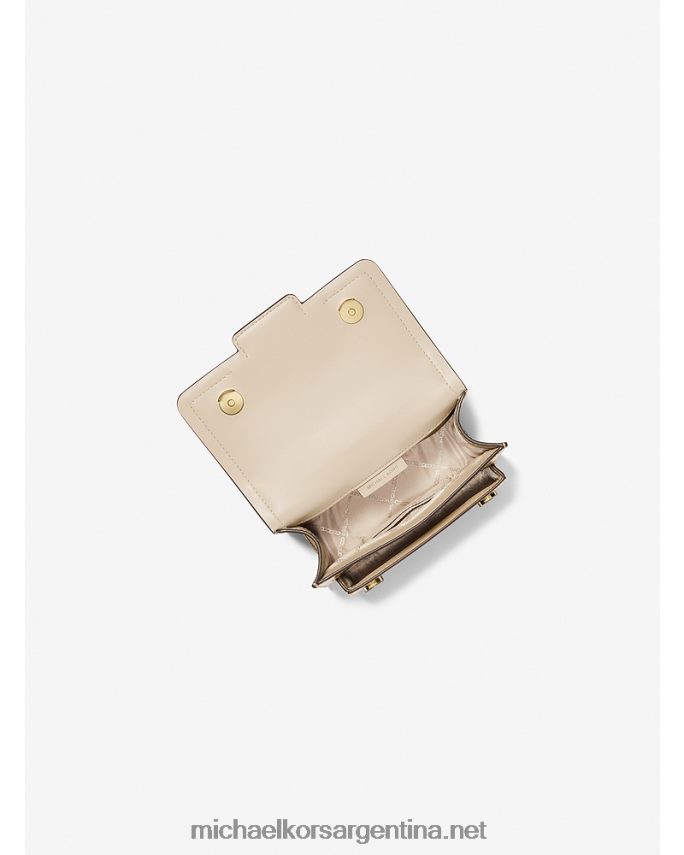 mujer oro pálido bolsa crossbody extrapequeña de piel metalizada jaspeada Michael Kors T46HB0714