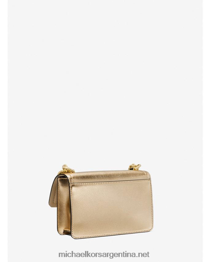 mujer oro pálido bolsa crossbody extrapequeña de piel metalizada jaspeada Michael Kors T46HB0714