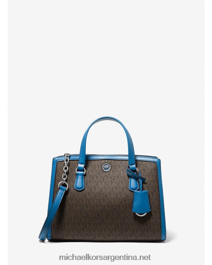 mujer patrimonio azul bolsa messenger Chantal pequeña con logo Michael Kors T46HB0918