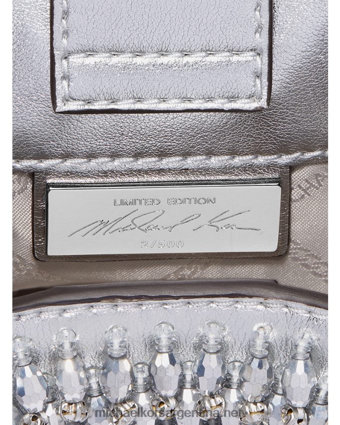mujer plata bolso de hombro Rosie extrapequeño de edición limitada de piel sintética metalizada con adornos Michael Kors T46HB0782