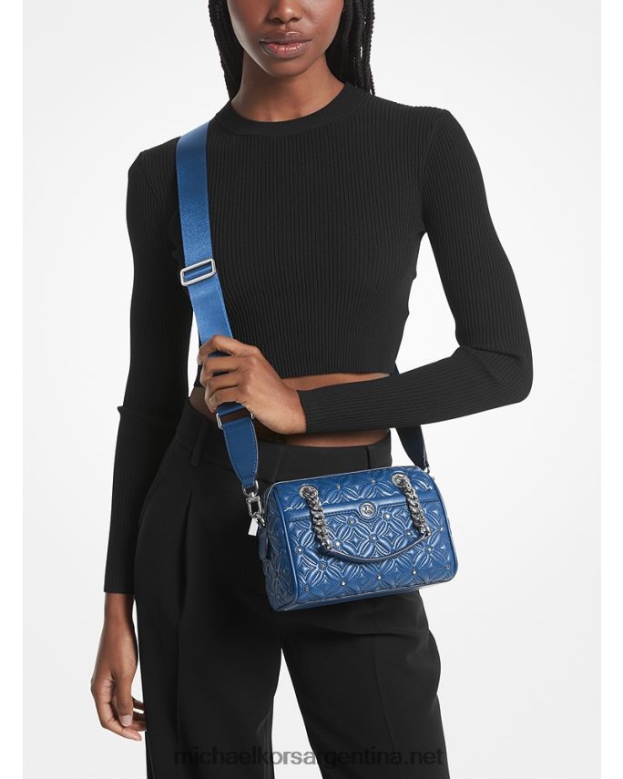 mujer río azul bandolera blaire extrapequeña de piel sintética acolchada Michael Kors T46HB0676