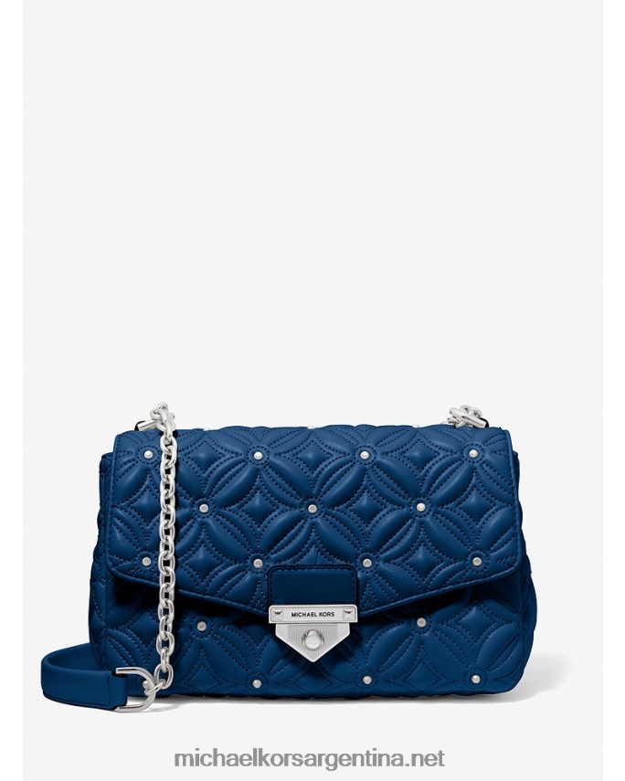 mujer río azul bolso de hombro soho grande de piel sintética acolchada con tachuelas Michael Kors T46HB0890