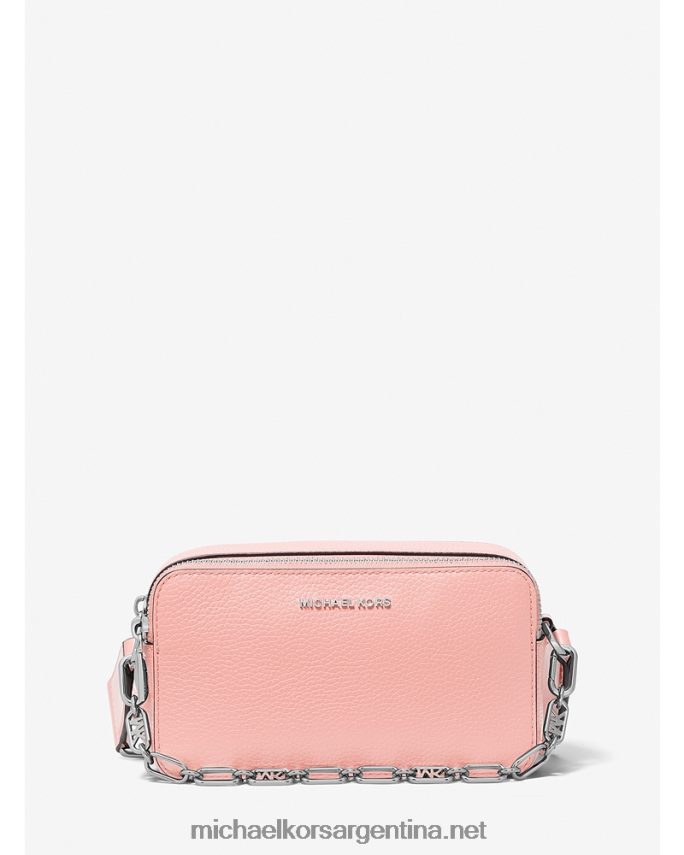 mujer rosa bolso cámara jet set pequeño de piel granulada con cremallera doble Michael Kors T46HB0741