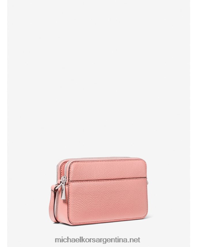 mujer rosa bolso cámara jet set pequeño de piel granulada con doble cremallera Michael Kors T46HB0711