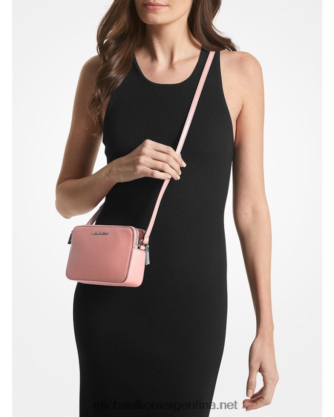 mujer rosa bolso cámara jet set pequeño de piel granulada con doble cremallera Michael Kors T46HB0711