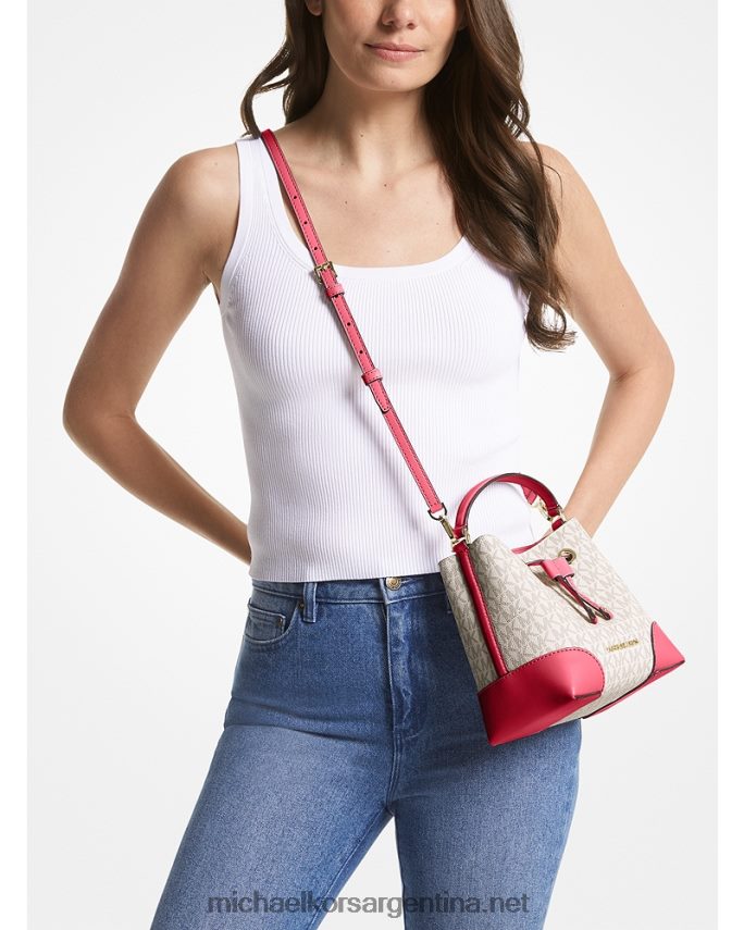 mujer rosa carmín multicolor bolso bombonera mercer pequeño con logo Michael Kors T46HB0910