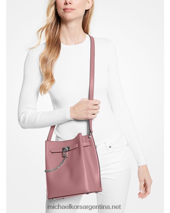 mujer rosa real bolso messenger hamilton legacy mediano de piel Michael Kors T46HB0683
