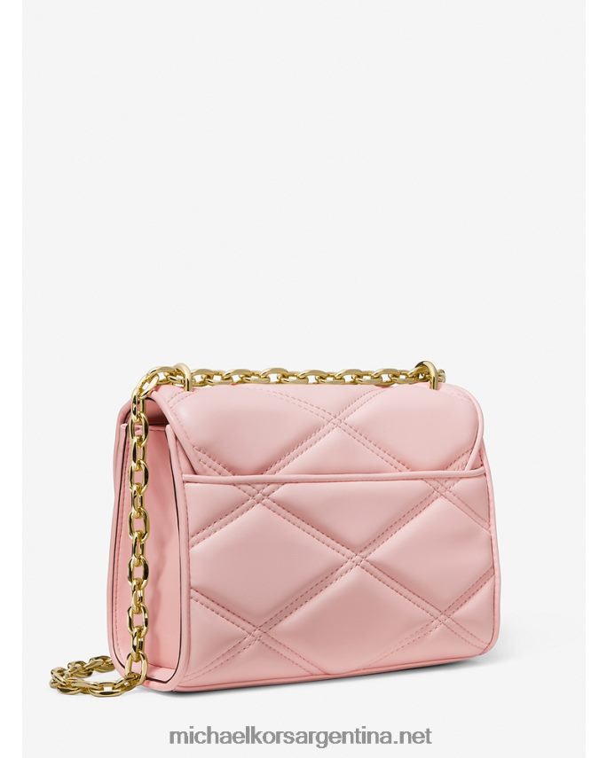 mujer rubor en polvo bolsa crossbody serena pequeña de piel sintética acolchada Michael Kors T46HB0779