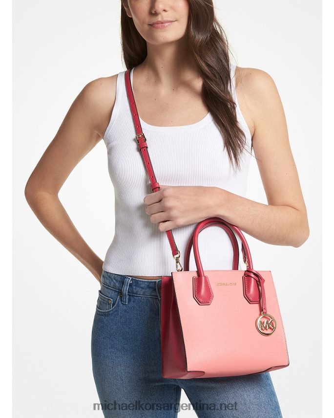 mujer té rosa mlt bolsa crossbody mercer medium de piel granulada Michael Kors T46HB0821