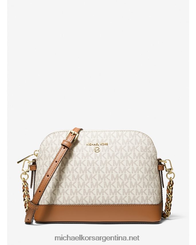 mujer vainilla/bellota bandolera grande con cúpula del logo Michael Kors T46HB0935