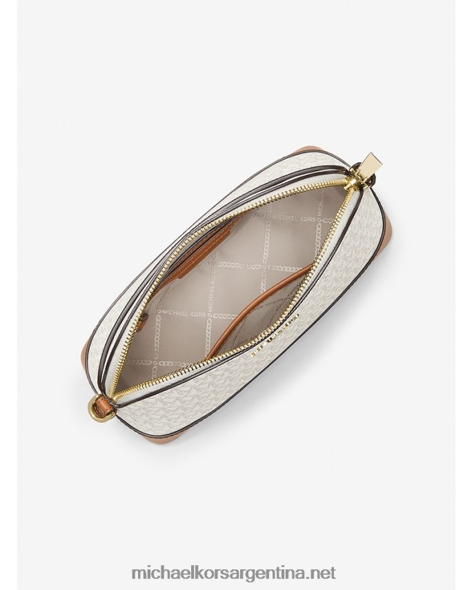 mujer vainilla/bellota bandolera grande con cúpula del logo Michael Kors T46HB0935