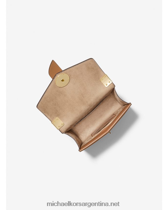 mujer vainilla/bellota bolsa crossbody greenwich pequeña con bloque de color y piel saffiano Michael Kors T46HB0939