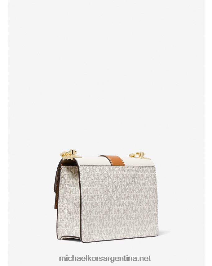 mujer vainilla/bellota bolsa crossbody greenwich pequeña con bloque de color y piel saffiano Michael Kors T46HB0939