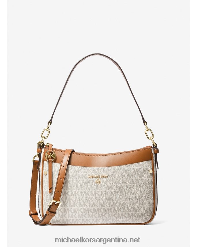 mujer vainilla/bellota bolsa de hombro Jet Set mediana con logo Michael Kors T46HB01019