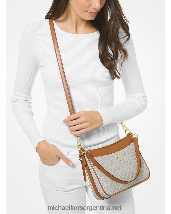 mujer vainilla/bellota bolsa de hombro Jet Set mediana con logo Michael Kors T46HB01019