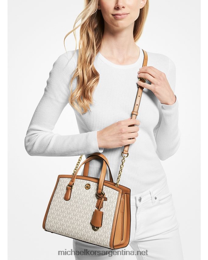 mujer vainilla/bellota bolsa messenger Chantal pequeña con logo Michael Kors T46HB0926