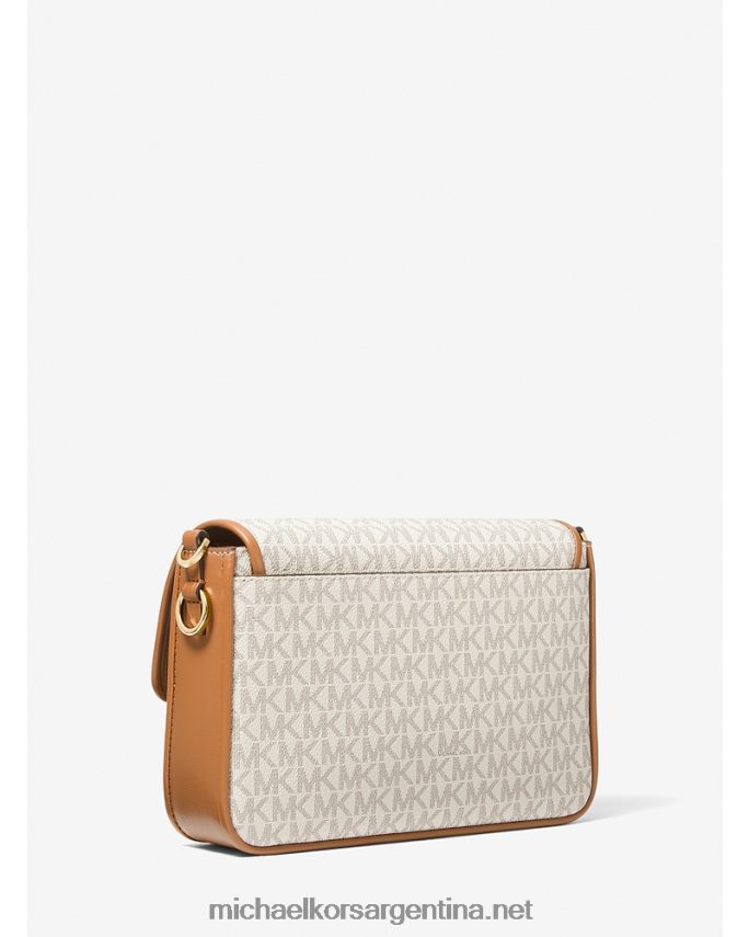 mujer vainilla/bellota bolso messenger bradshaw mediano con logo y piel Michael Kors T46HB0969