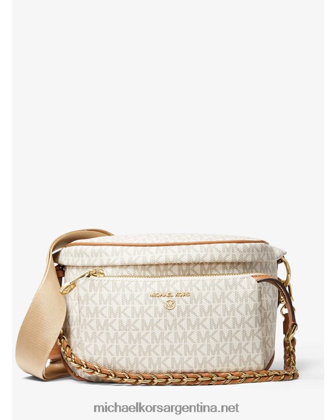 mujer vainilla/bellota riñonera slater mediana con logo Michael Kors T46HB0960