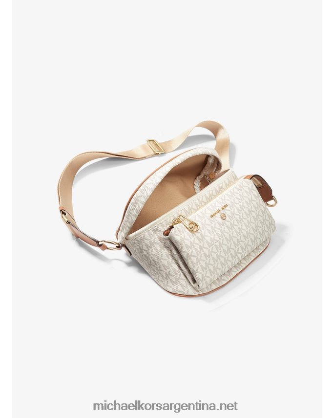 mujer vainilla/bellota riñonera slater mediana con logo Michael Kors T46HB0960