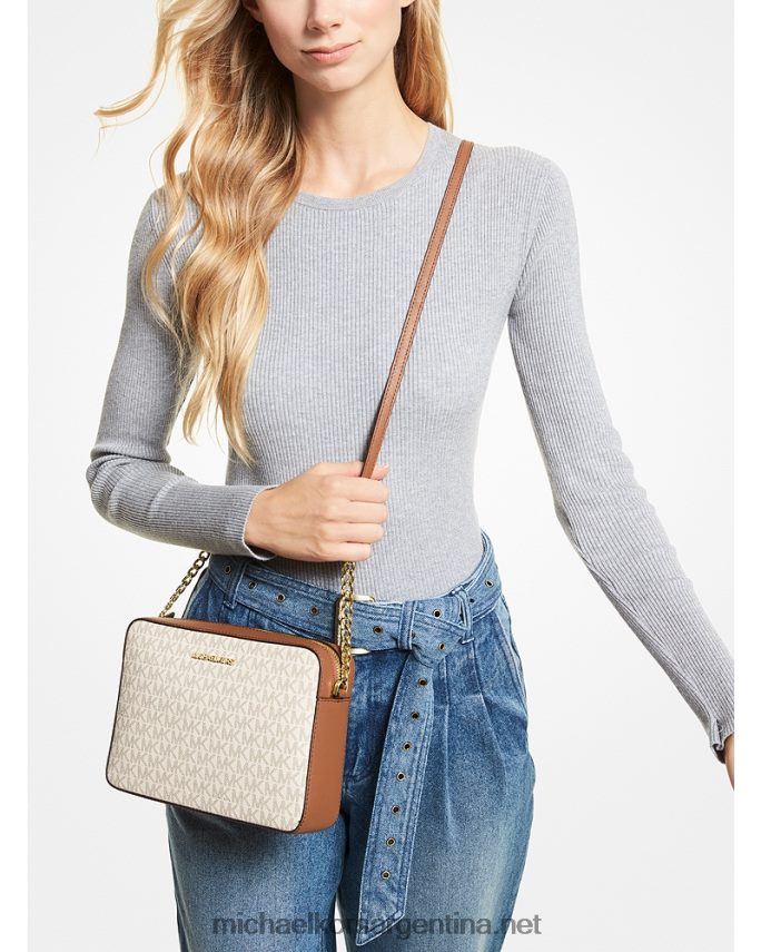 mujer vainilla bolsa crossbody Jet Set grande con logo estampado Michael Kors T46HB0823