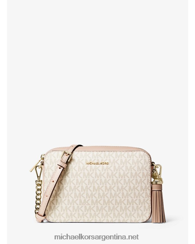 mujer vainilla/rosa suave bolsa crossbody Ginny mediana con logo Michael Kors T46HB0748