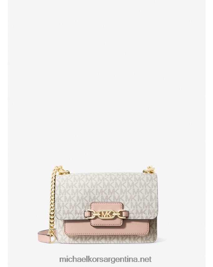 mujer vainilla/rosa suave bolsa crossbody extrapequeña jaspeada con logo Michael Kors T46HB0983