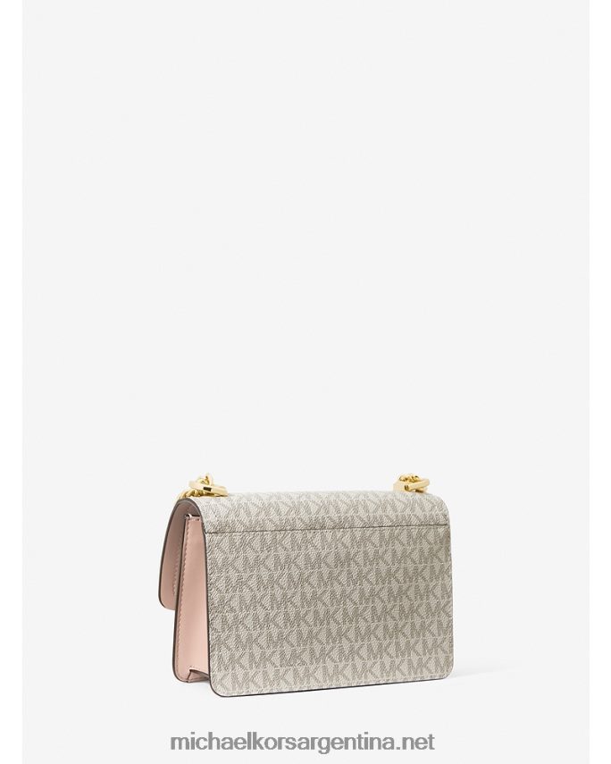 mujer vainilla/rosa suave bolsa crossbody extrapequeña jaspeada con logo Michael Kors T46HB0983