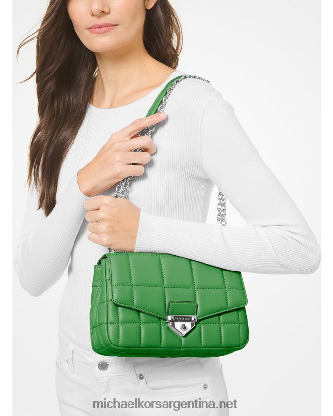 mujer verde palmera bolsa de hombro soho grande de piel acolchada Michael Kors T46HB0768