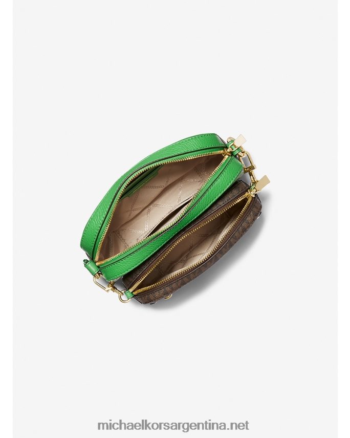 mujer verde palmera bolso bandolera 4 en 1 de piel y logo jet set Michael Kors T46HB0719