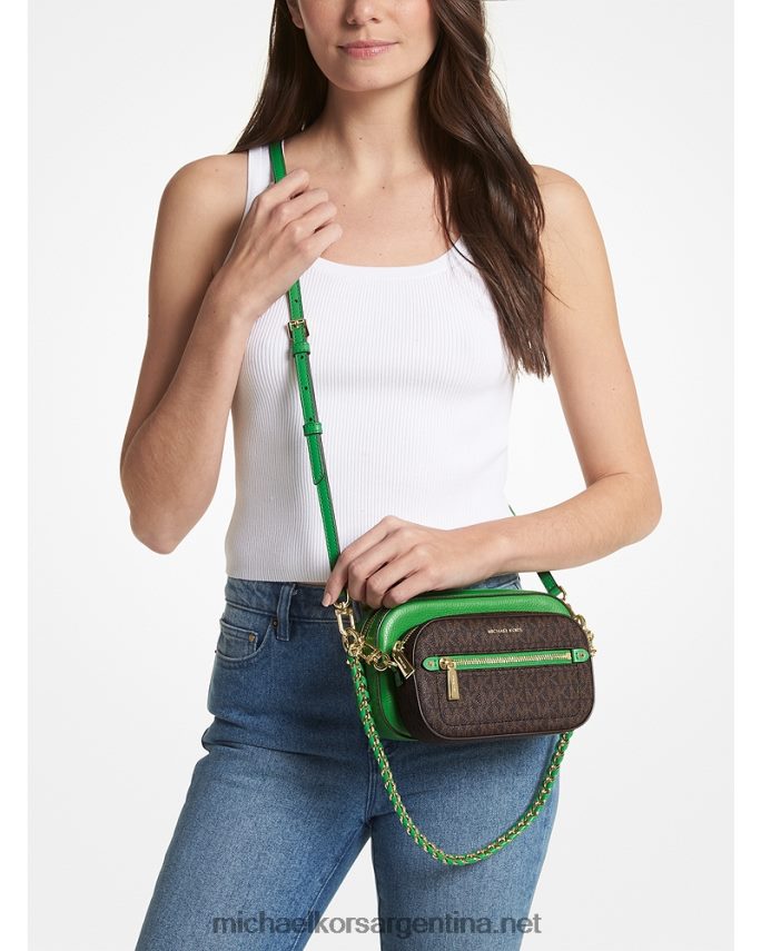 mujer verde palmera bolso bandolera 4 en 1 de piel y logo jet set Michael Kors T46HB0719